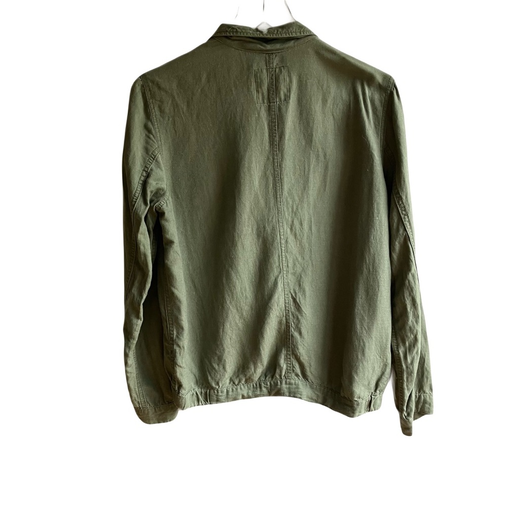 Madewell League Utility Jacket Size M Linen Olive Green Garden Girl Cargo Spring - Picture 5 of 9